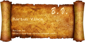Bartus Vince névjegykártya